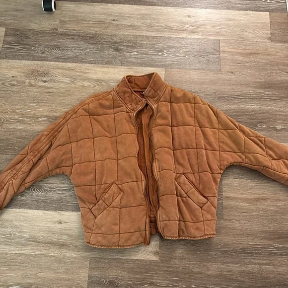 Free People Dolman quilted jacket terracotta orange XS - Picture 4 of 7